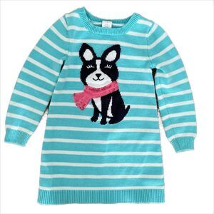 Gymboree Toddler Girl's Blue & White Striped Knit Sweater Dress